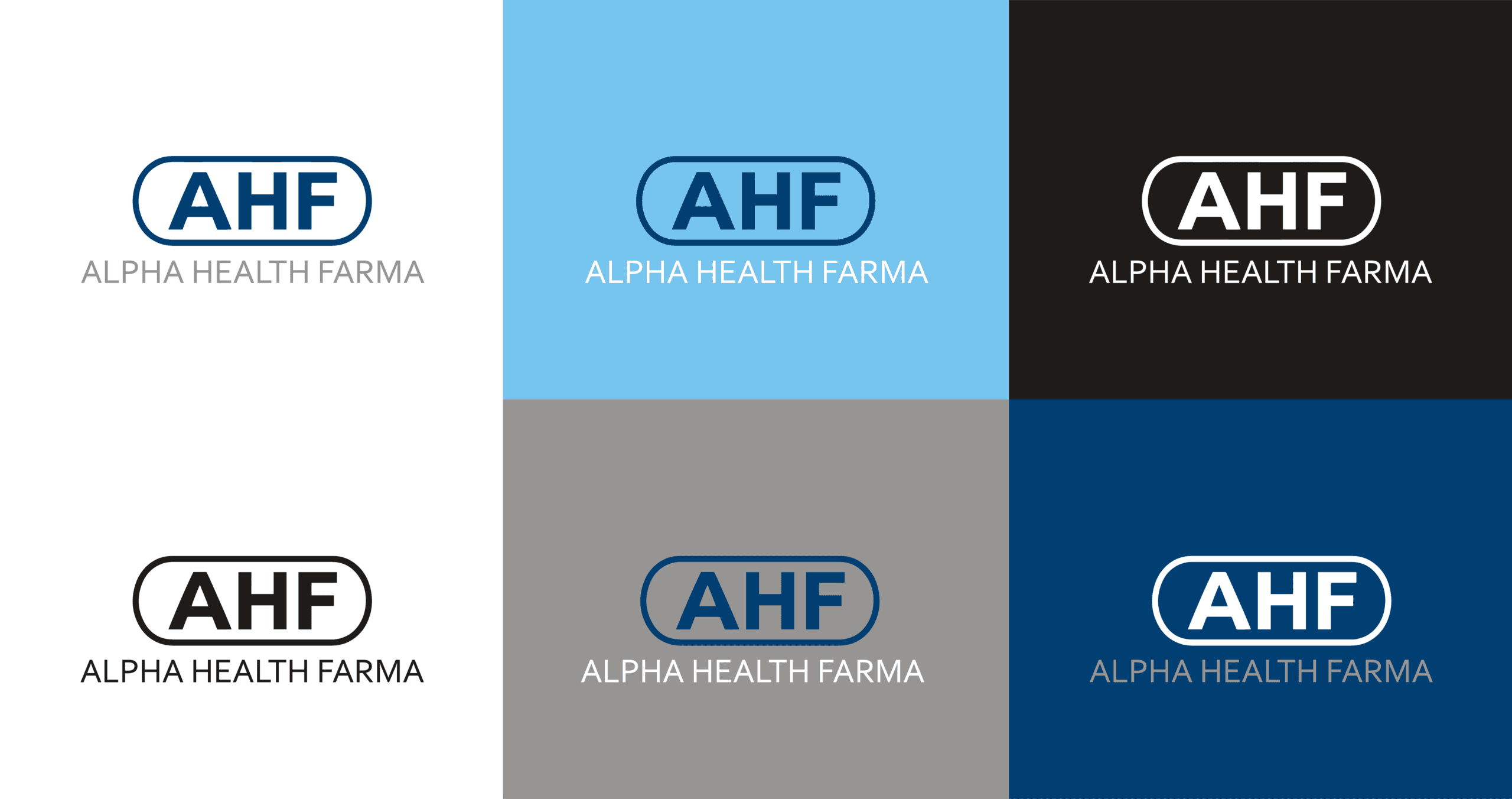 Logo Colorways across Navy, Cyan, White
