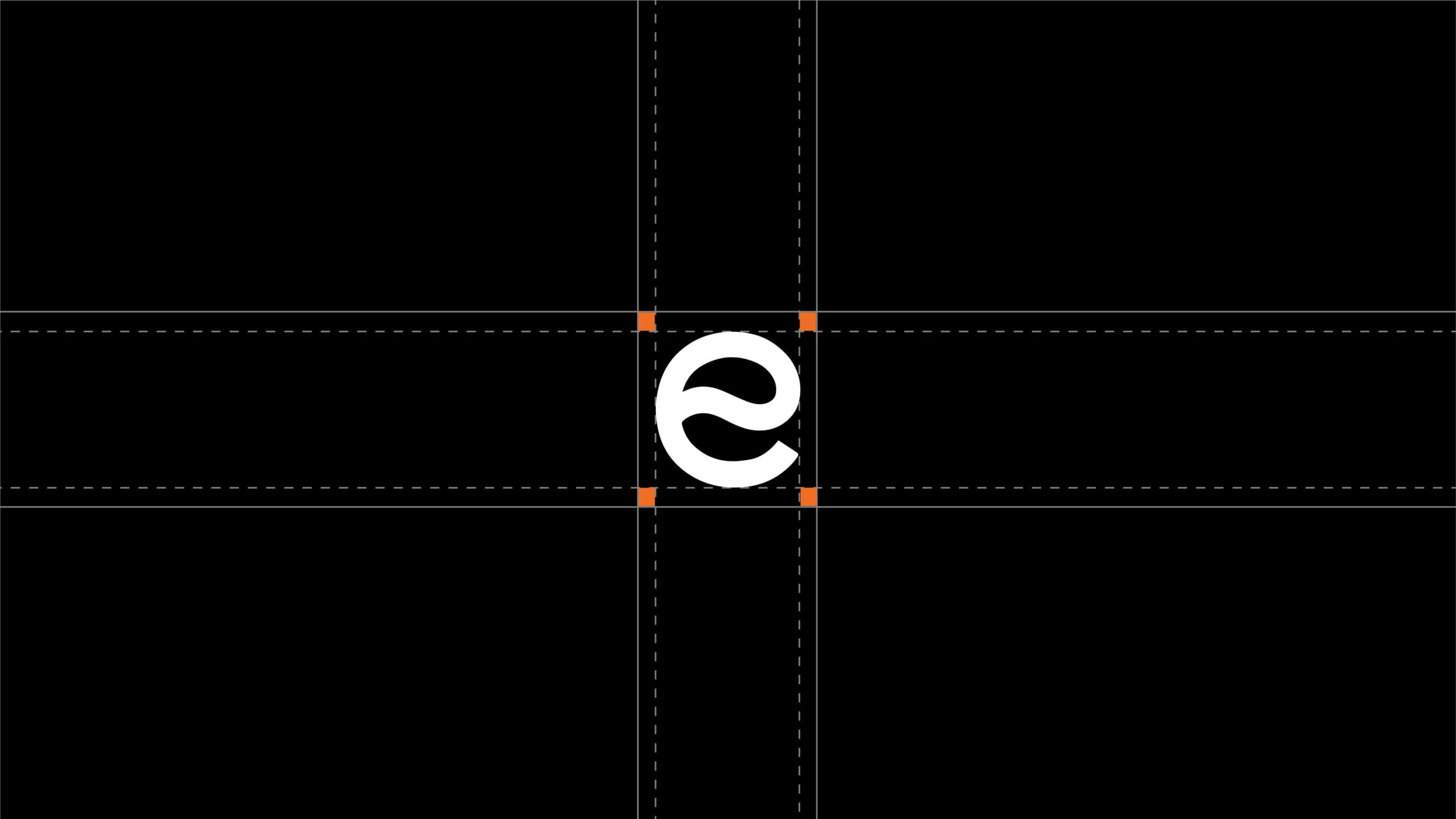 Letter 'e' Construction Grid